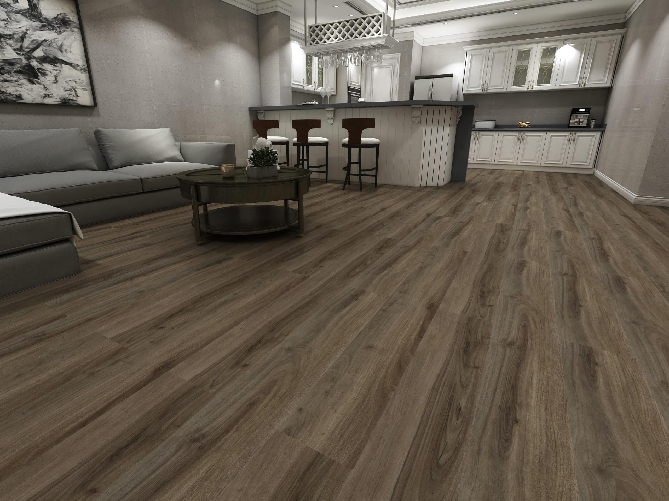 MBM 11 – RICH COCOA- Walnut Brown Hybrid Flooring - Boston Hybrid Flooring Collections — Waterproof, Durable, and Slip-Resistant Timber Look