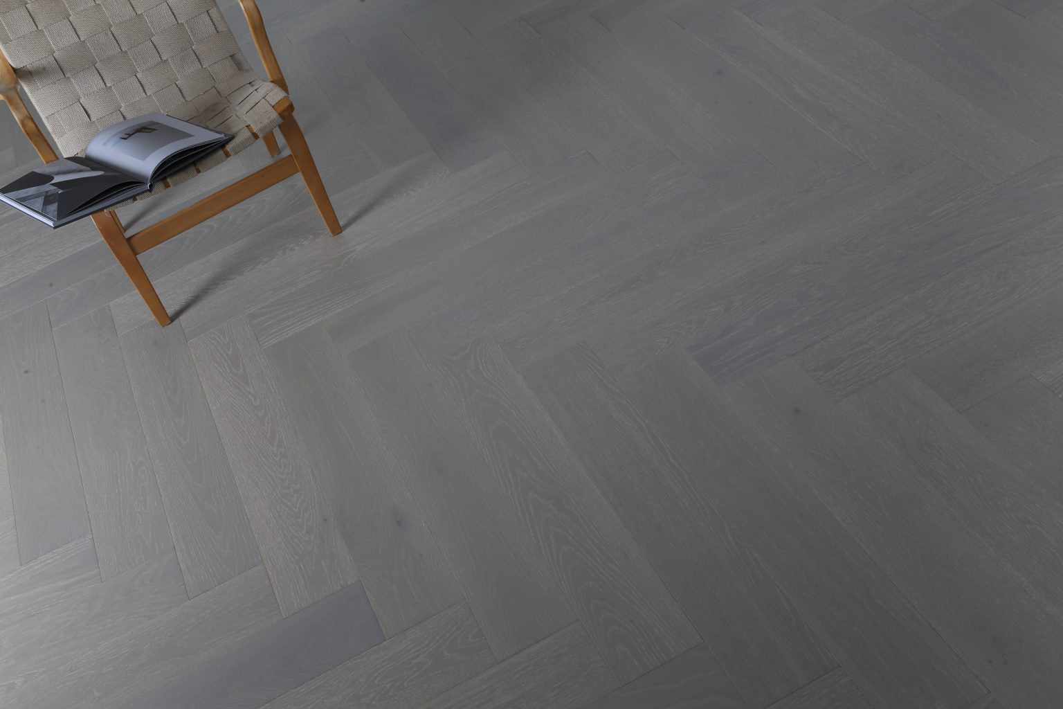 Reef Grey – European Oak Parquetry Herringbone