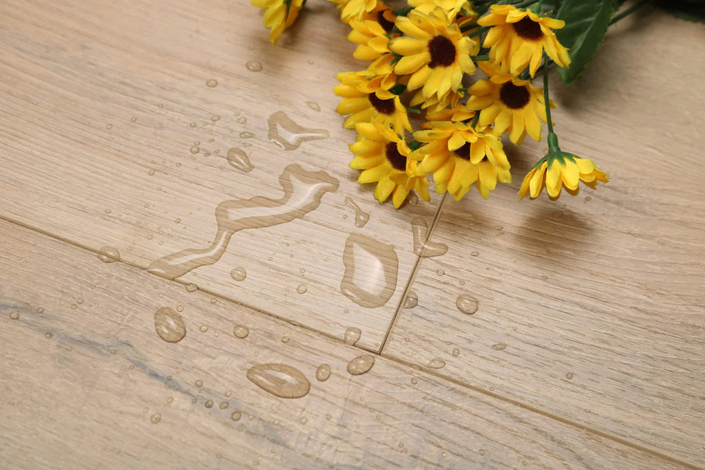BOSTON Classic Hybrid Flooring Collection — C18 Natural Beige, Water-Resistant & AC5 Rated