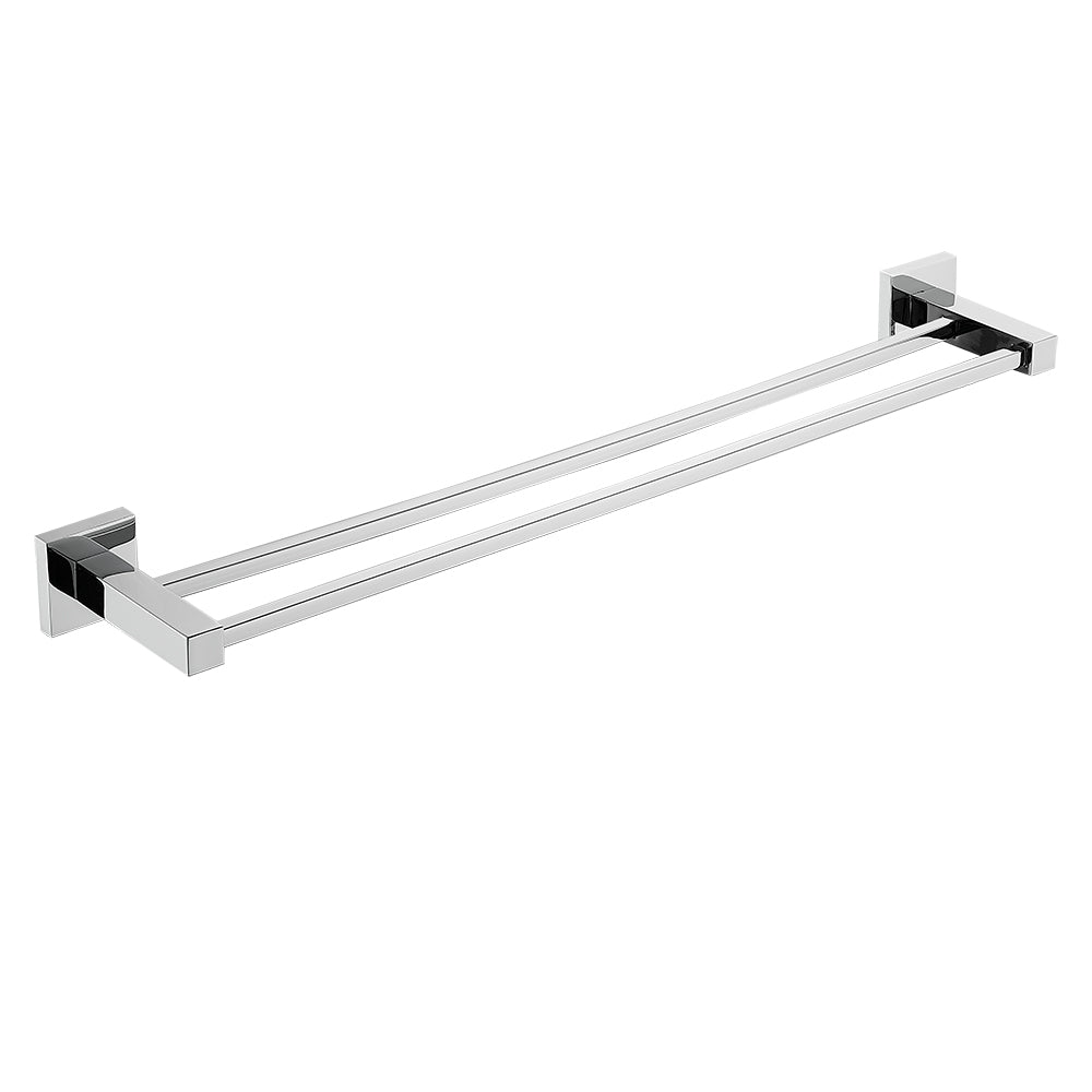 BISTONE F6008-60 Double Towel Bar — Modern Square Wall-Mounted 600mm Rail