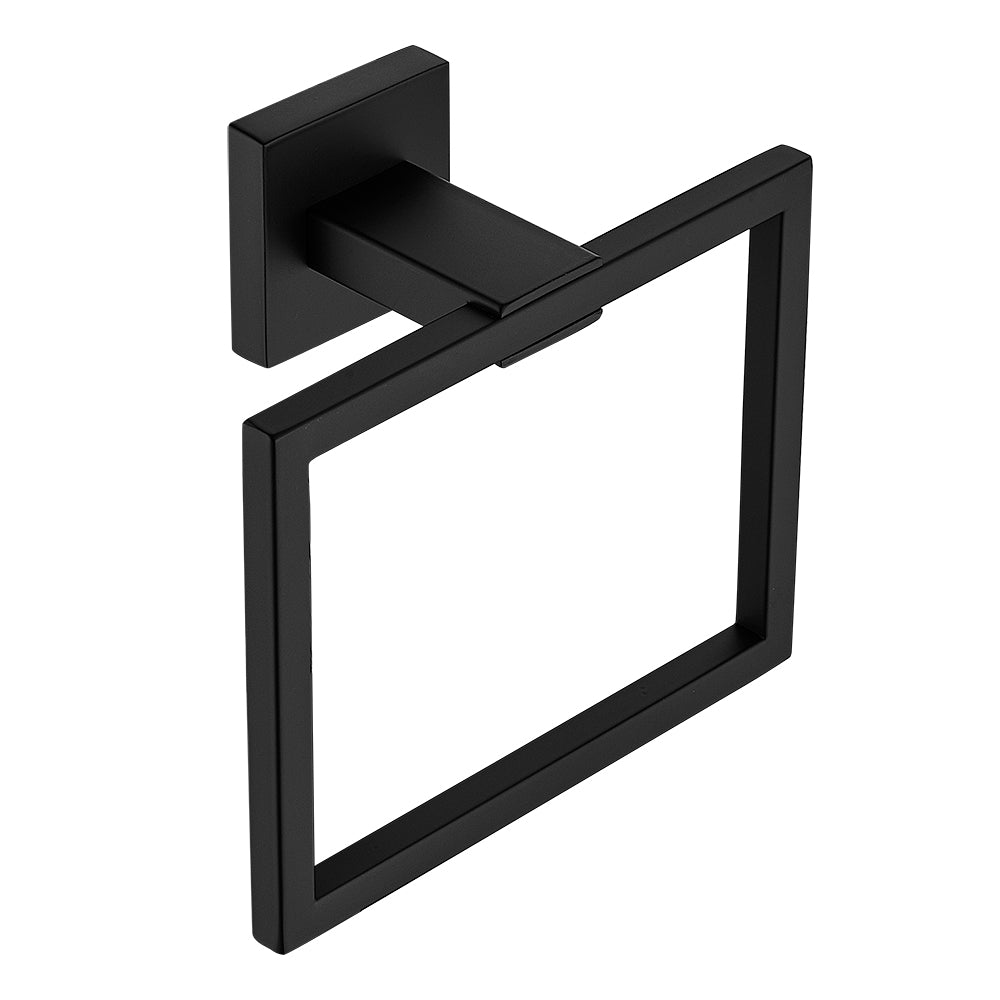 BISTONE F6007 Towel Ring — Modern Square Wall-Mounted Bathroom Ring
