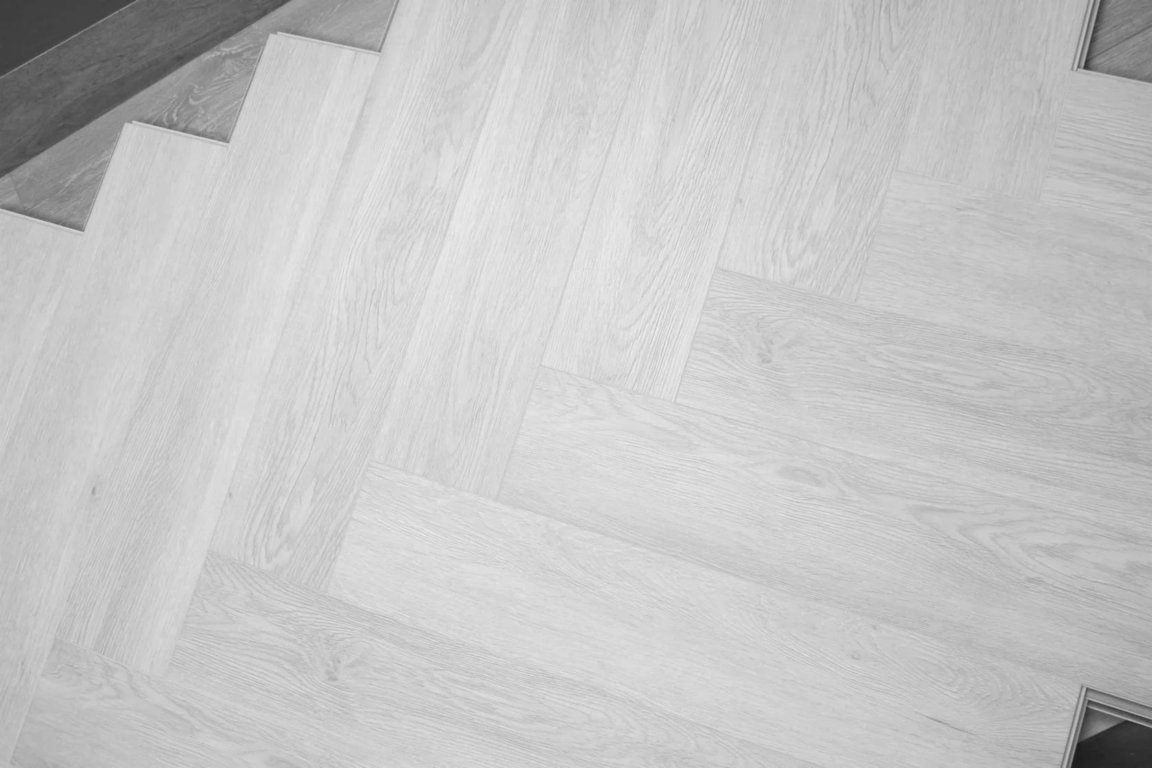 Ergo Herringbone Hybrid Flooring Collection — E01 Grey Herringbone, 100% Waterproof & Scratch-Resistant