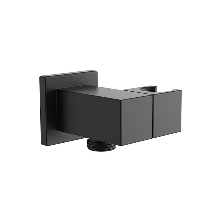 BISTONE E05 Wall Outlet with Hand Shower Holder — Square Design — Available in Chrome, Brushed Nickel, Gunmetal Grey, Matte Black & Brushed Gold