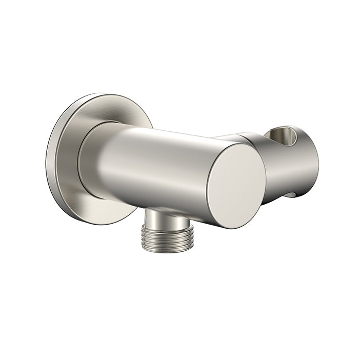 BISTONE E06 Wall Outlet with Hand Shower Holder — Round Design — Available in Chrome, Brushed Nickel, Gunmetal Grey, Matte Black & Brushed Gold