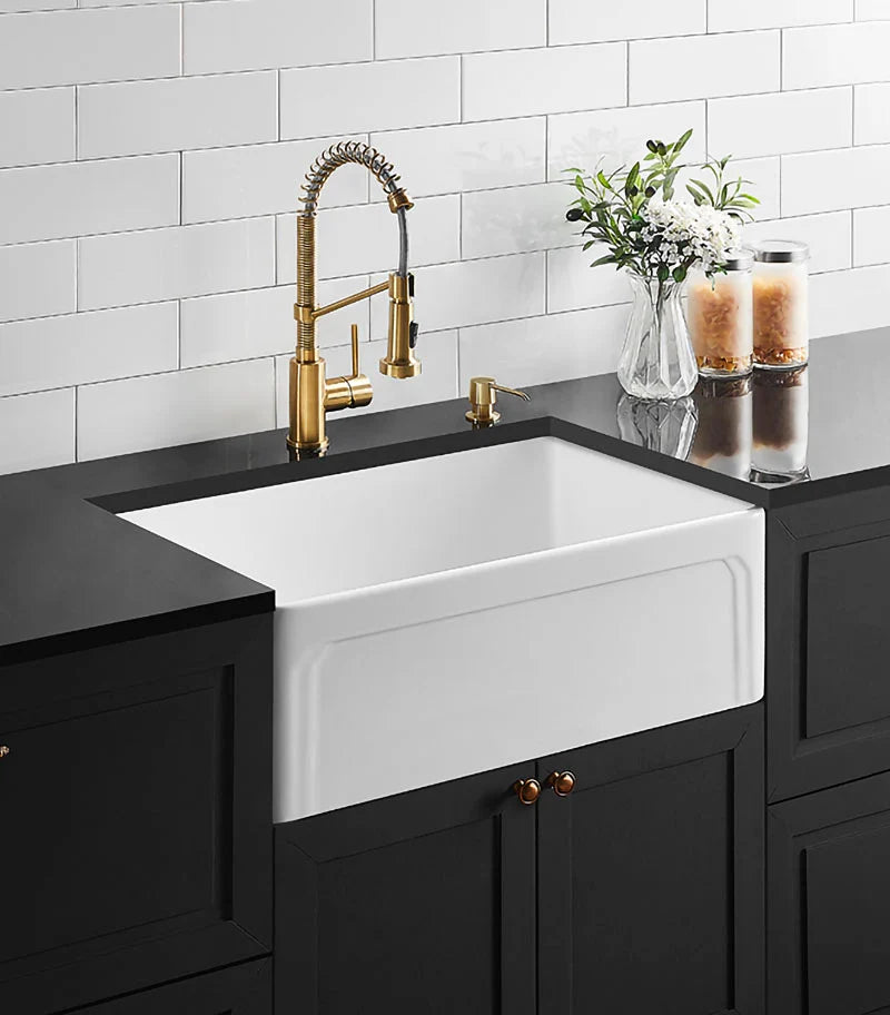 BISTONE 758*452*253mm Butler Farmhouse Fireclay Kitchen Laundry Sink 3018A