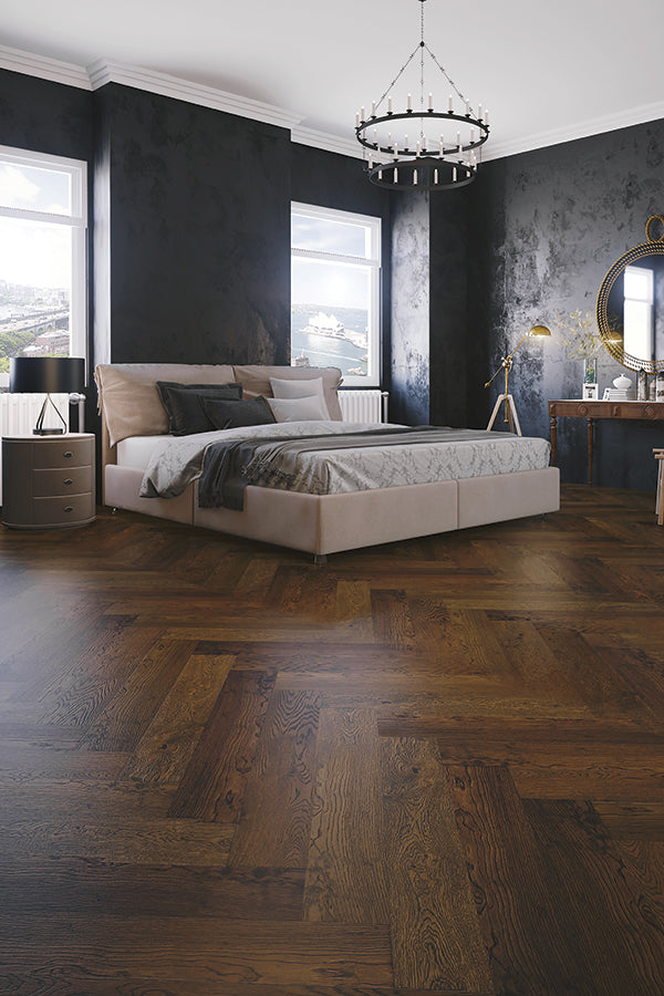 Vintage Grey Parquetry – Engineered Herringbone Flooring