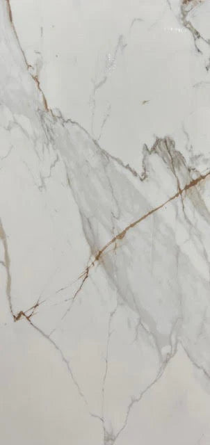AmazingTiles Grey & Gold Carrara Gloss Porcelain Tile — 600x1200mm