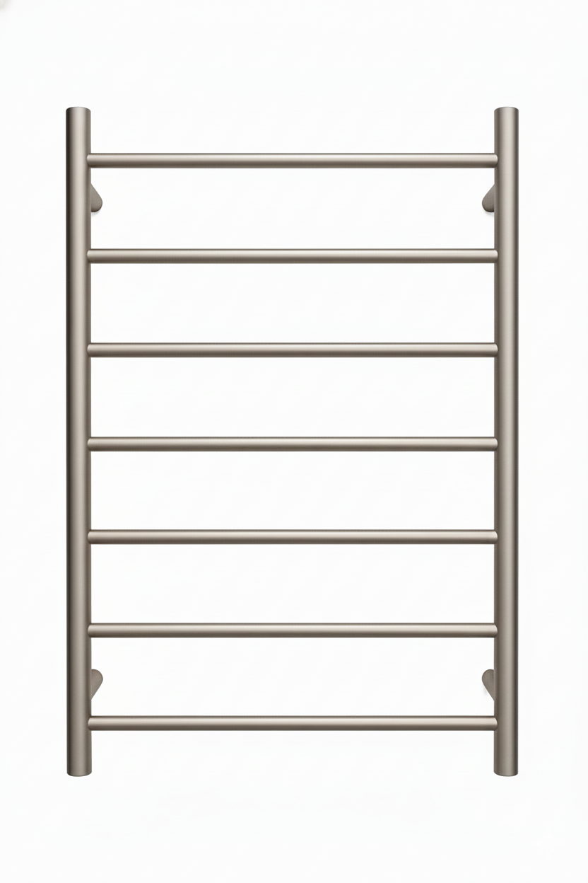 7-Bar Heated Towel Rail, Round Tube Design, W60*H80 cm, Wall Mounted Electric Towel Warmer, 7-Bar Round Post Style