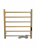 6-Bar Heated Towel Rail, Round 6-Bar Tube Design, W60*H80 cm, Wall Mounted Electric Towel Warmer, 6-Bar Round Post Style