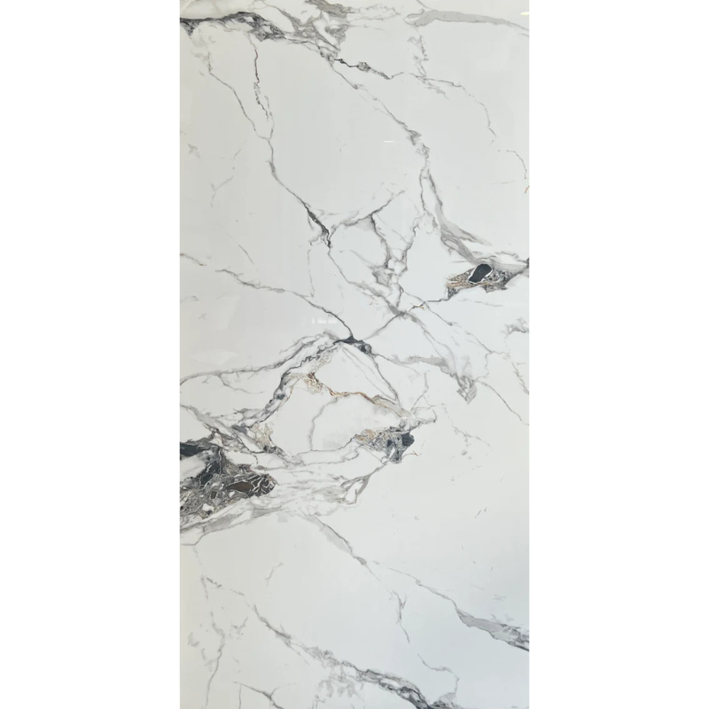 AmazingTiles Carrara Gold Vein Gloss Porcelain Tile — 600x1200mm