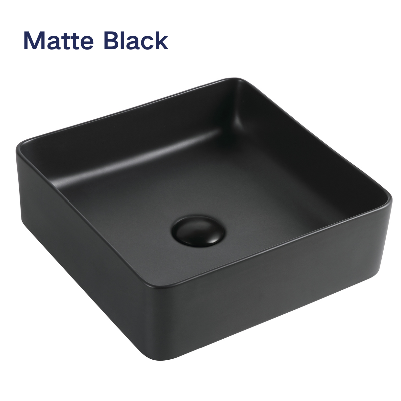 【Basin 488-37 - Matte Black】 370×370×120mm, Above Counter Basin
