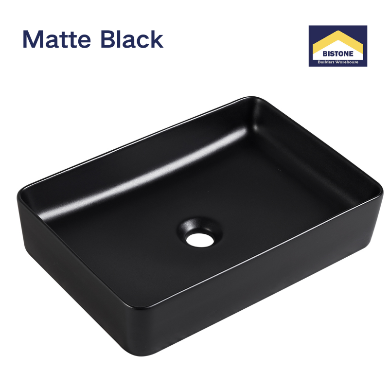 【Basin 8240A 】 500×340×110MM Rectangular Matte Black Above Counter Basin