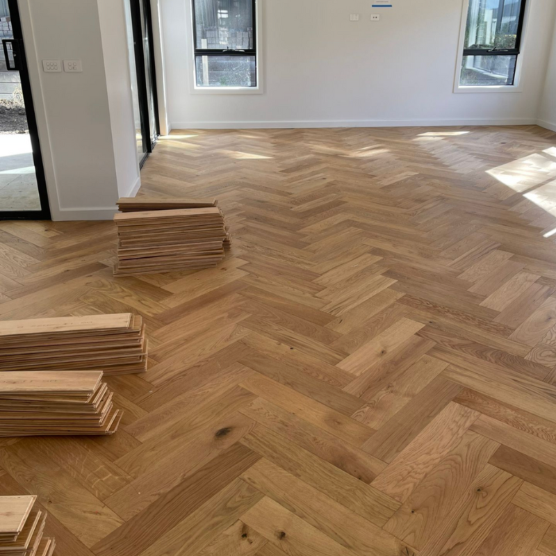 Natural Oak Parquetry – Engineered Herringbone Flooring