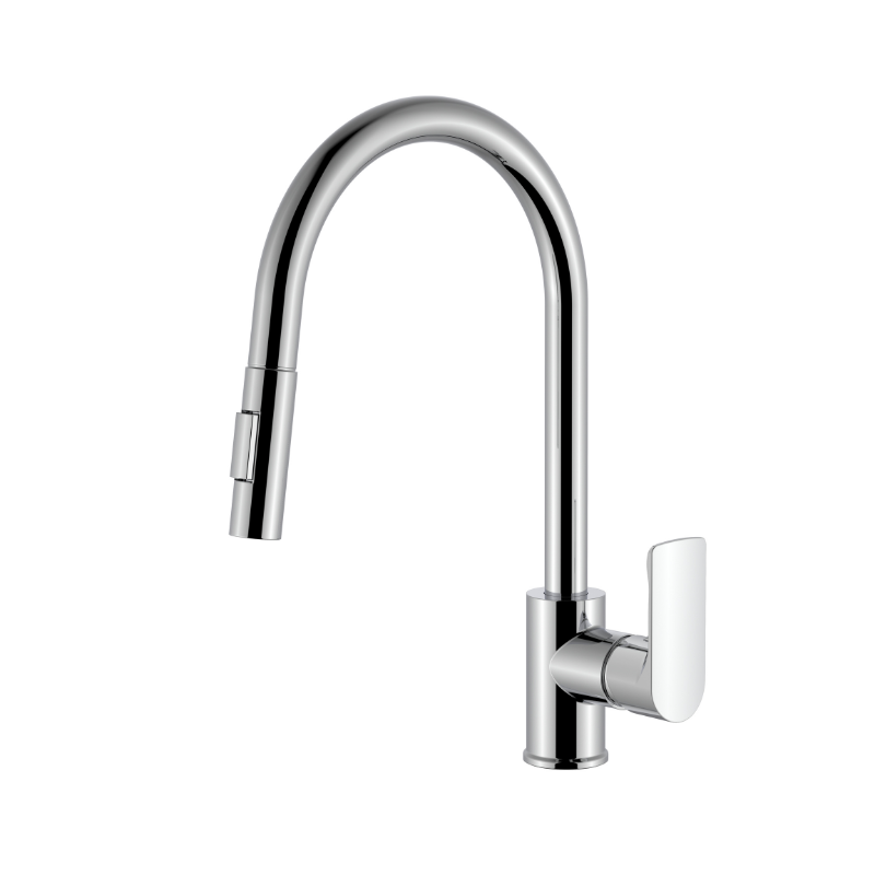 BISTONE 82H09G-D Gooseneck Kitchen Mixer Tap — Available in Chrome, Brushed Nickel, Gunmetal Grey, Matte Black & Brushed Gold