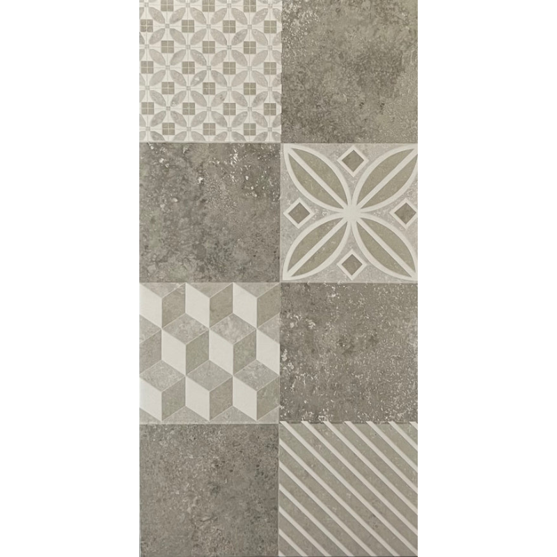 AmazingTiles Beige Grey Pattern Smooth Matt Decorative Porcelain Tile — 300×600mm