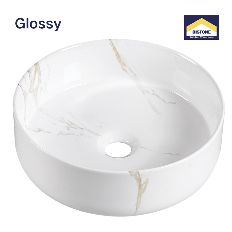 【Basin 3612 Pattern 01】 Glossy Marble Finish, 360×360×120mm, Above Counter Basin