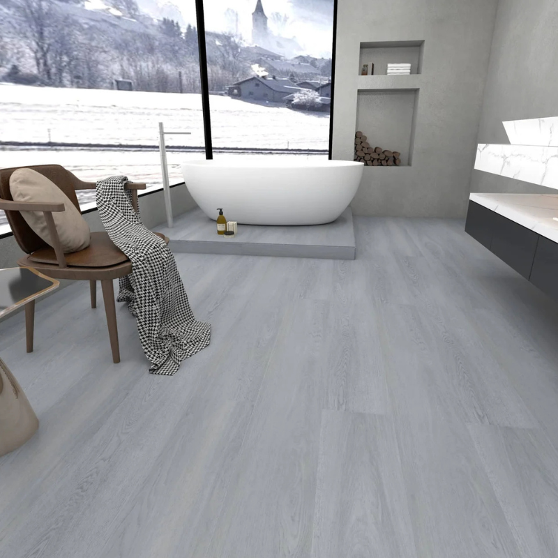 DION Hybrid Flooring Collections — DION 04 Classic Grey, 100% Waterproof & Fire-Resistant