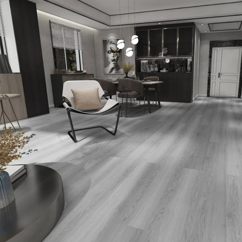 DION Hybrid Flooring Collections — DION 06 Rustic Grey, 100% Waterproof & Fire-Resistant