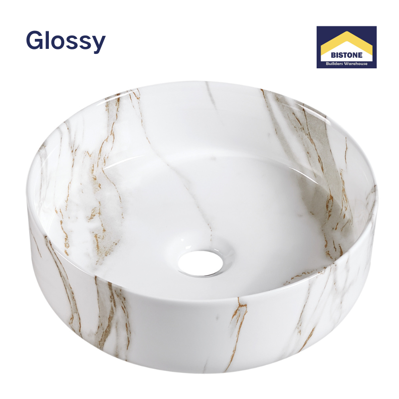 【Basin 3612 Pattern 07】 Glossy Marble Finish, 360×360×120mm, Above Counter Basin