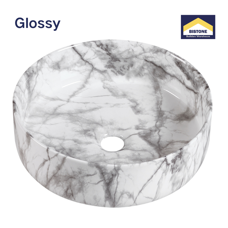 【Basin 3612 Pattern 08】 Glossy Marble Finish, 360×360×120mm, Above Counter Basin