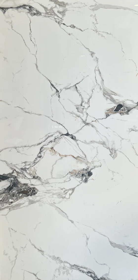 AmazingTiles Carrara Gold Vein Gloss Porcelain Tile — 600x1200mm