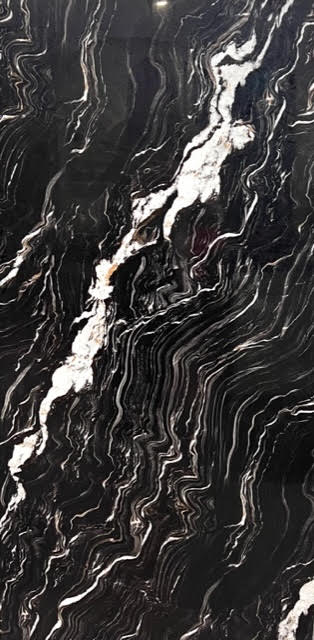 AmazingTiles Black Marble Look Gloss Porcelain Tile — 600x1200mm