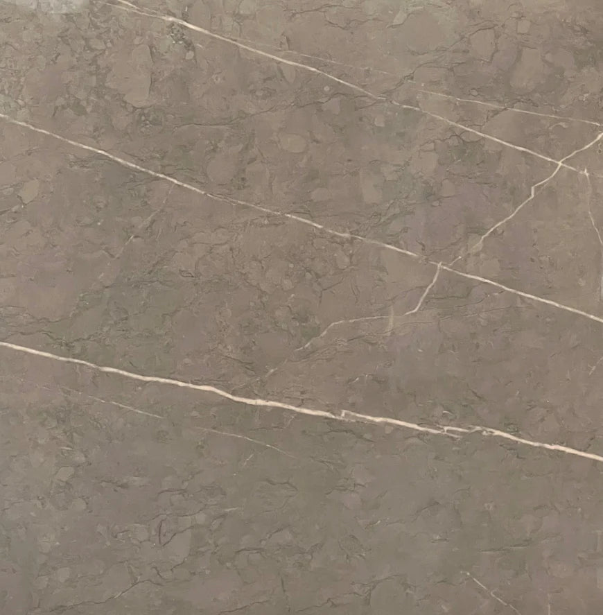 AmazingTiles Brown Marble Look Gloss Porcelain Floor & Wall Tile — 600x600mm