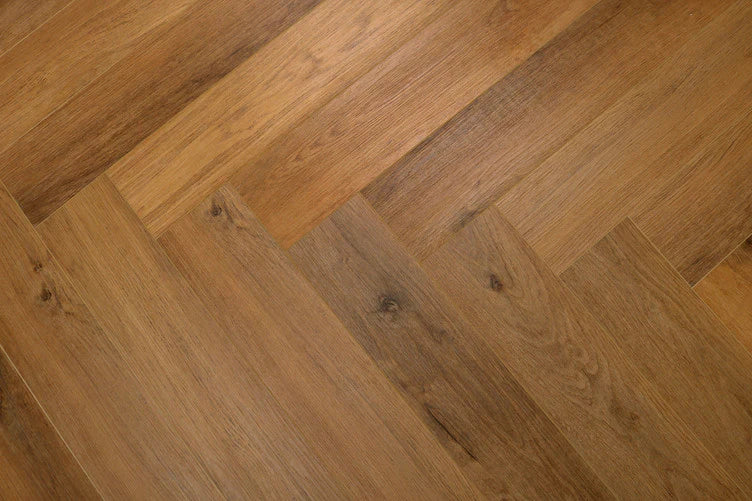 Royal Hybrid Flooring Collection — IK102 Royal Natural Herringbone, Elegant Oak Finish with Designer Pattern