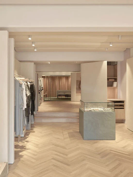 Royal Hybrid Flooring Collection — IK106 Royal Light Oak Herringbone, Elegant Natural Oak Pattern
