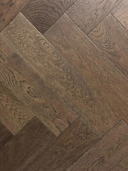 Royal Hybrid Flooring Collection — IK104 Royal Brown Herringbone, Classic Walnut Pattern with Timeless Appeal
