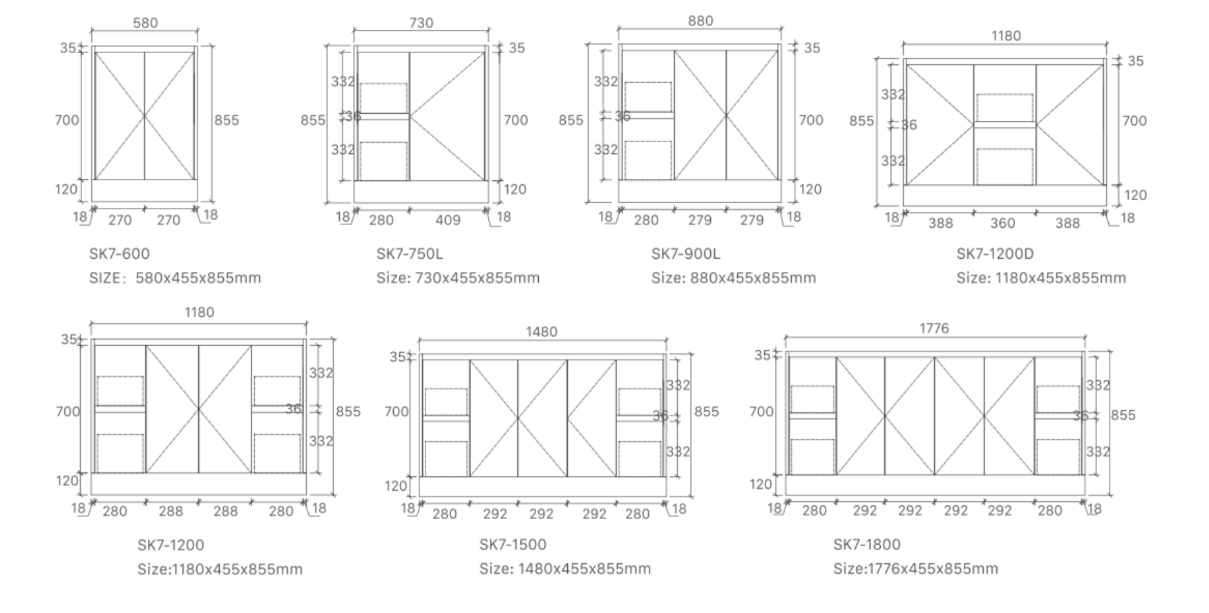 Sammy Vanities (Floor Standing) Doors And Drawers - SK7