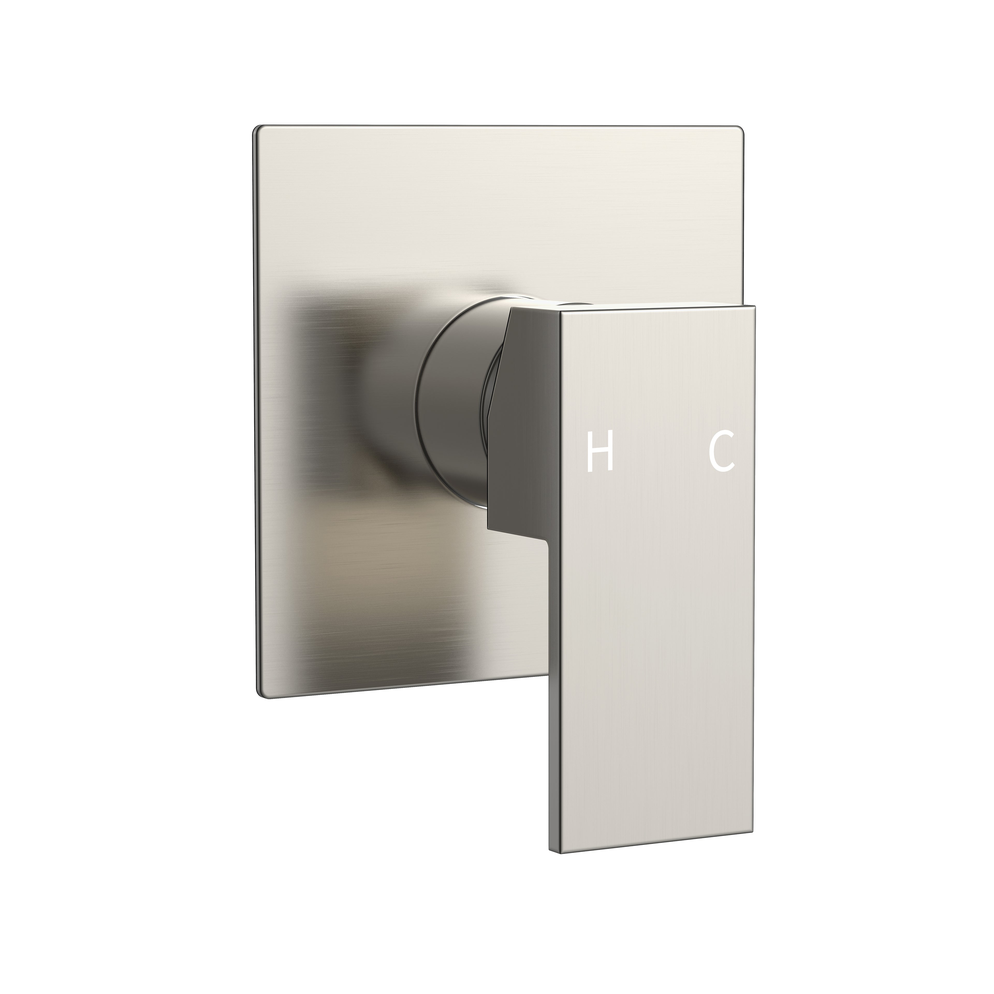 BISTONE V01 Shower Mixer — Slimline Wall Mixer with Square Plate — Available in Chrome, Brushed Nickel, Gunmetal Grey, Matte Black