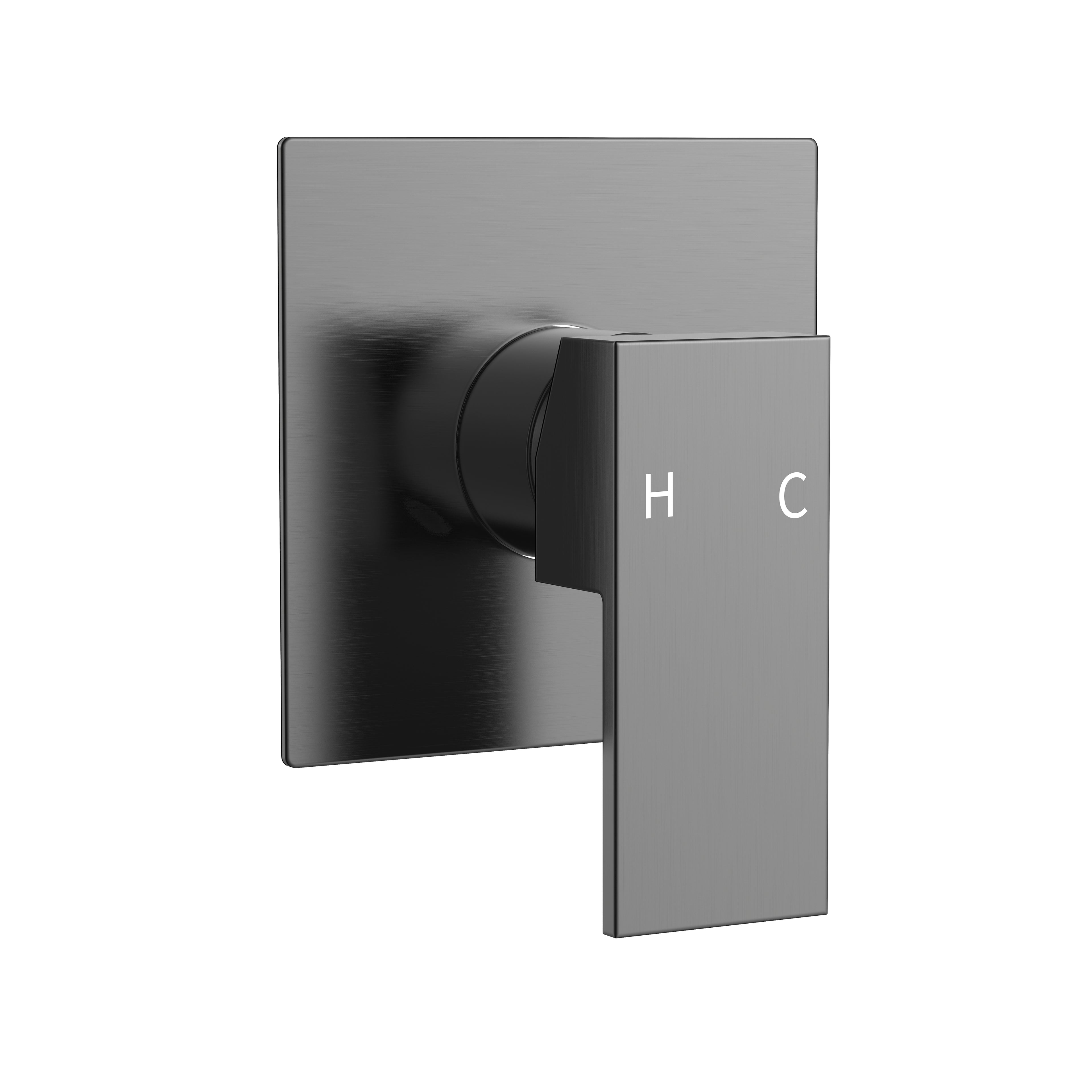 BISTONE V01 Shower Mixer — Slimline Wall Mixer with Square Plate — Available in Chrome, Brushed Nickel, Gunmetal Grey, Matte Black
