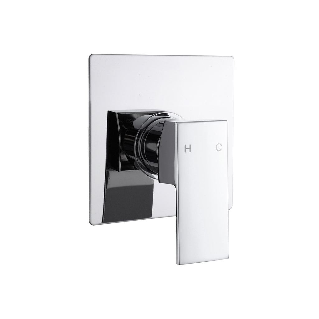 BISTONE V01 Shower Mixer — Slimline Wall Mixer with Square Plate — Available in Chrome, Brushed Nickel, Gunmetal Grey, Matte Black