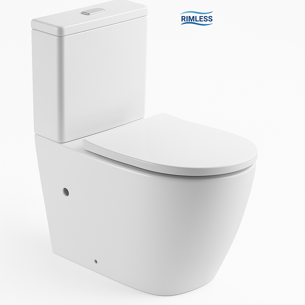 BISTONE Bella 2-in-1 Rimless Tornado Back-to-Wall Toilet Suite — Smart Design, Powerful Hygiene