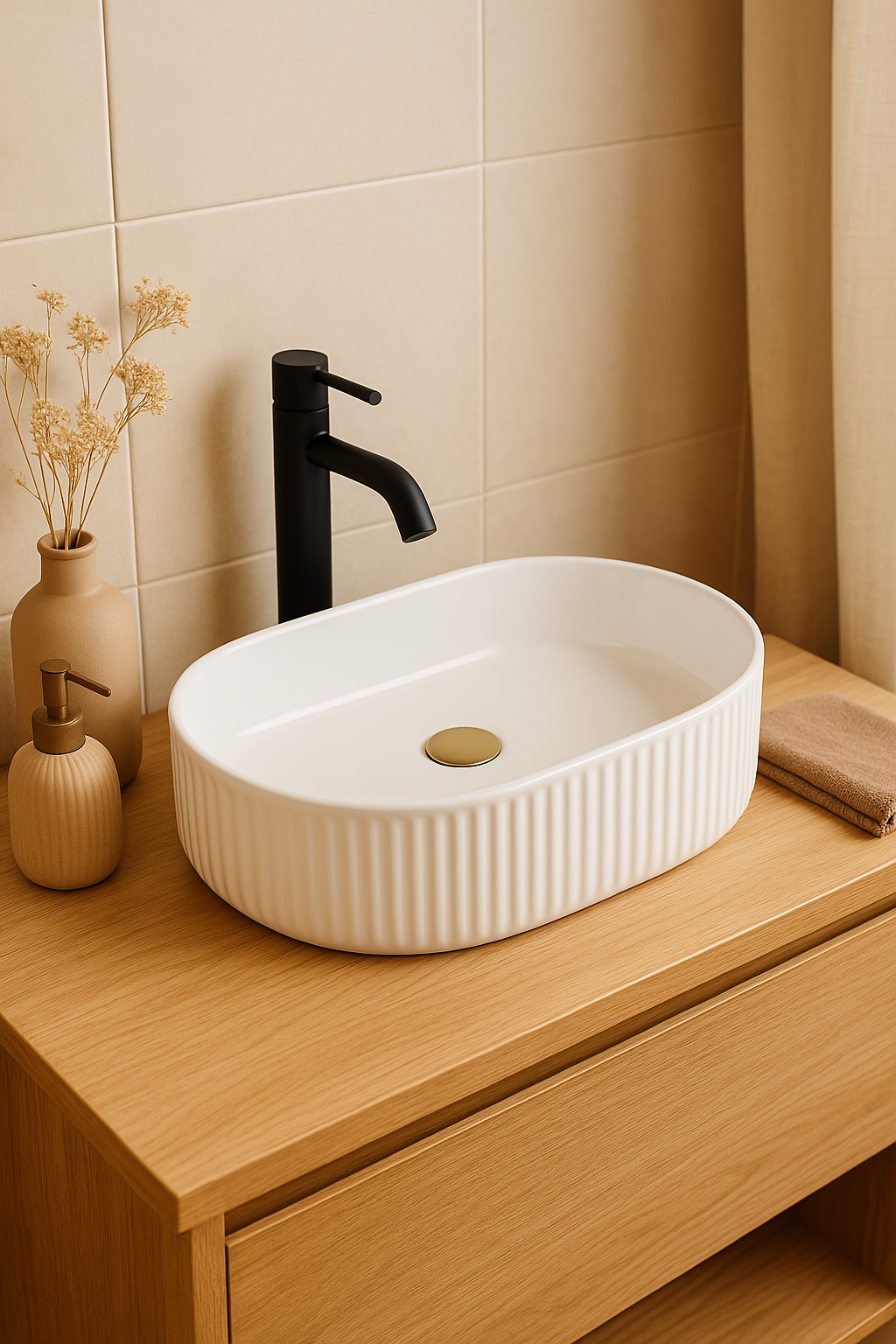 【Basin 330】 – Glossy White / Matte White, 580×365×120mm, Above-Counter Basin
