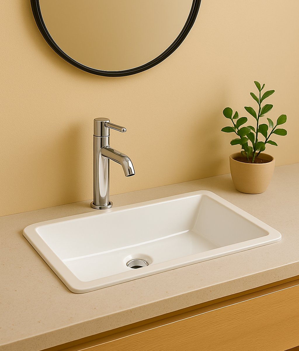 【Basin A-10】 Rectangular Undermount Basin – 535×340×175 mm