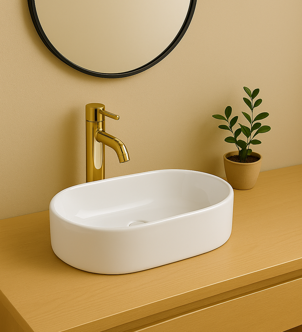 【Basin 3207】Glossy White / Matte White Options – 500×310×130 mm Rectangular Ceramic Basin