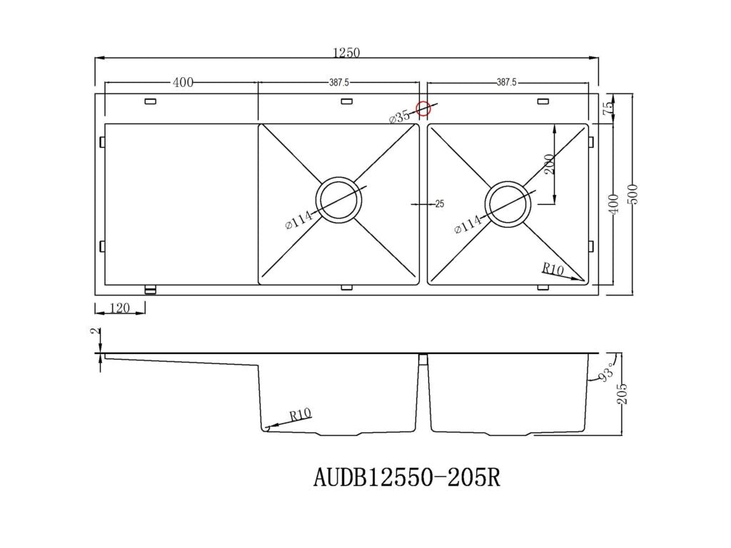 12550 stainless steel sink