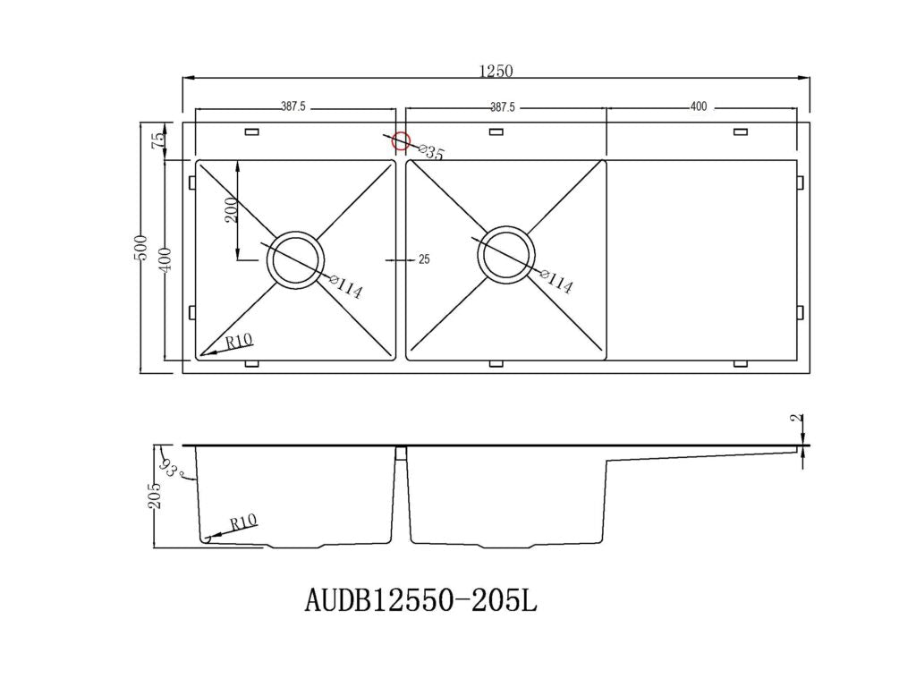 12550 stainless steel sink
