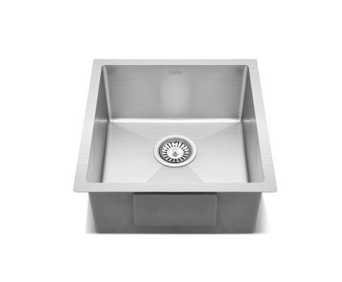 Stainless Steel Kitchen Sink 440X450MM Nano Under/Topmount Sinks Laundry Silver