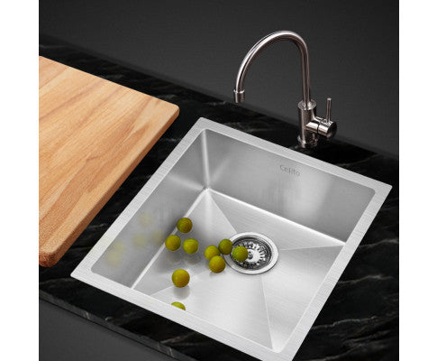 Stainless Steel Kitchen Sink 440X450MM Nano Under/Topmount Sinks Laundry Silver