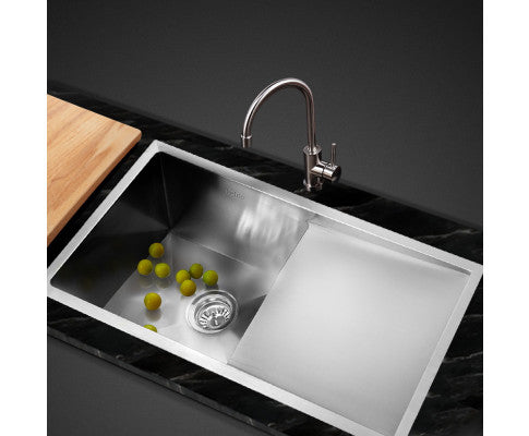 Stainless Steel Kitchen Sink 750X450MM Under/Topmount Sinks Laundry Bowl Silver