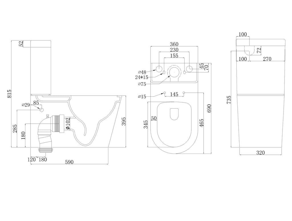 Torina toilet suite Back to Wall With S & P Trap